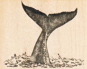 Whale Tail   rubber stamps place cards gifts  wood mounted 9519 craft supplies scrapbooking