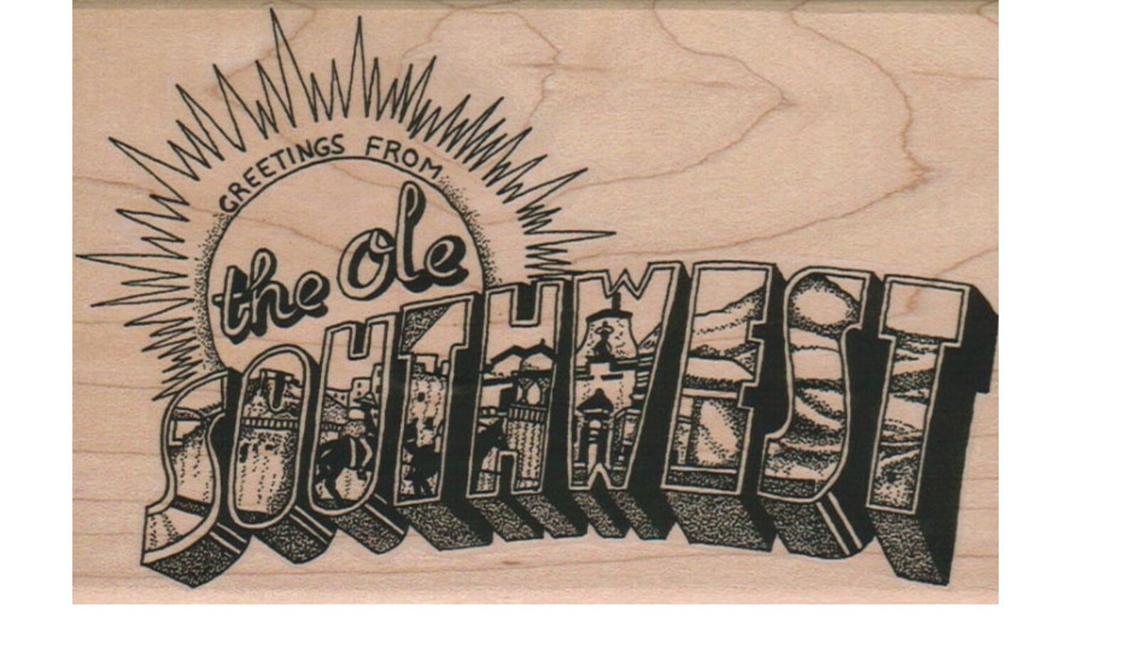Rubber Stamps Greetings From the Southwest Post Card Postage Etsy