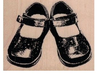 Mary Jane shoes shoe rubber  stamps leg foot feet   rubber stamp  20289