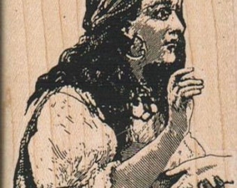 Rubber stamp  woman Fortune Teller Palm Reader Wood Mounted  scrapbooking supplies number 2627