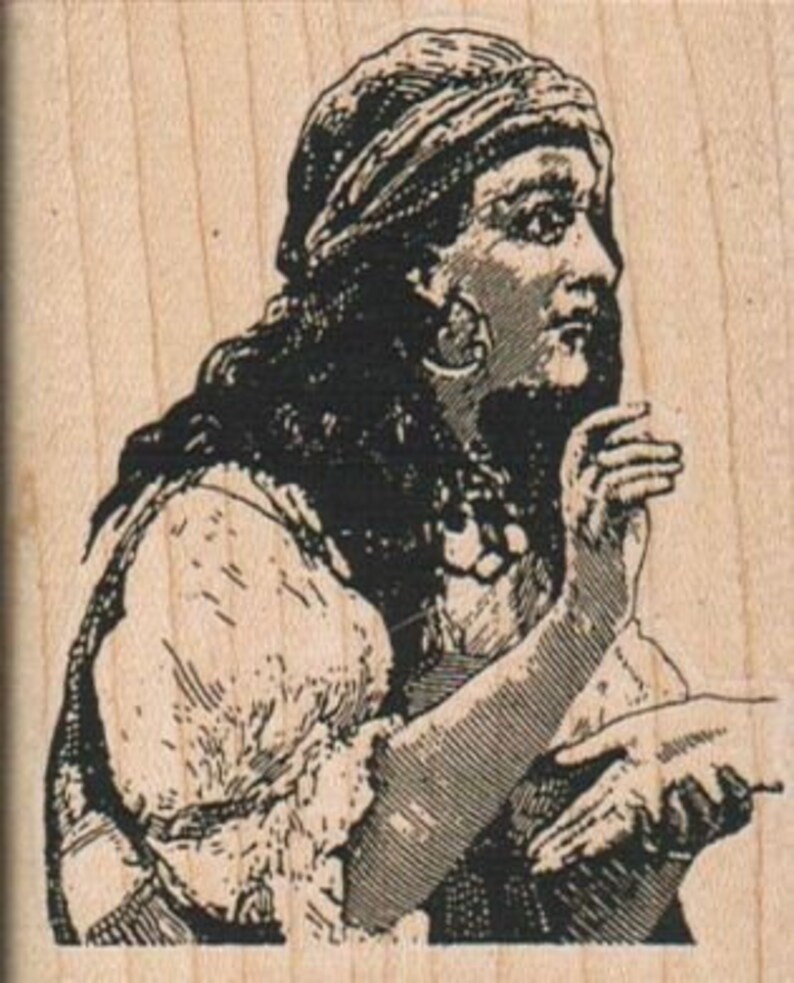 Rubber stamp woman on motorcycle Wood Mounted scrapbooking supplies number 18783 image 2