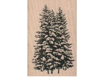 Christmas Rubber Stamp small Tree Large cling stamp,   18941 STamps Stempel