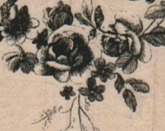 Rubber stamp   Rose Arrangement botanical illustration   number 14042  plant   flower craft stamping plate supplies