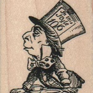 Mad Hatter tea party rubber stamp alice in wonderland 14315 image 1