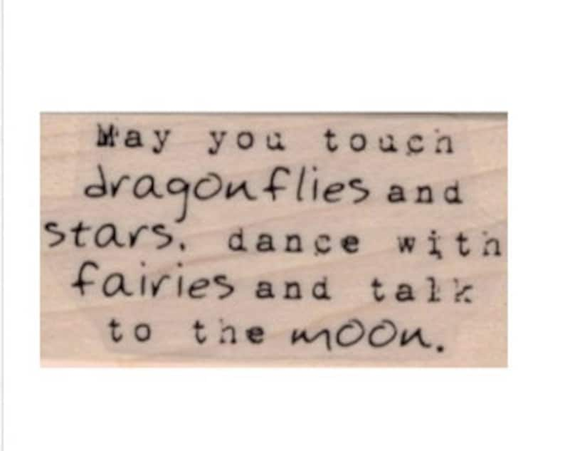 rubber stamp dragonflies stars fairies moon stamps stamping quote craft stamps 19753 image 1