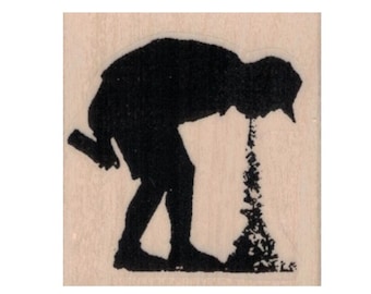 Banksy rubber stempels Spray Paint Boy Puking rubber stempel straat kunstenaar stempelen ambachtelijk scrapbooking benodigdheden 20403