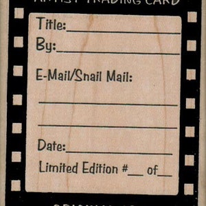 ATC film strip original art   rubber stamp   number 1182 wood mounted, unmounted or cling stamp