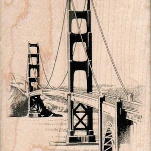 Może przedstawiać: Czarno-biały rysunek liniowy mostu Golden Gate w San Francisco w Kalifornii.