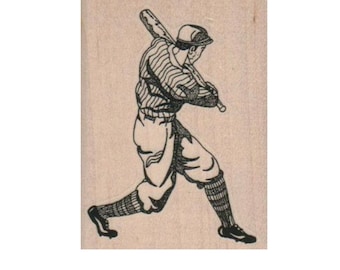 man baseball batter  rubber stamp    12329 sports toys  stamps stamping ball