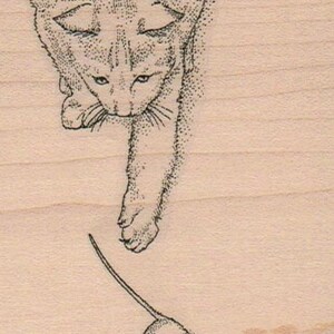 Rubber stamp Scared Cat wood mounted scrapbooking supplies number 9904 image 4