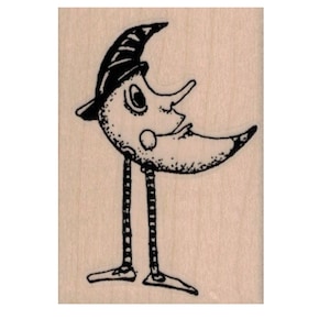 Halloween Rubber stamp  Moon With Legs   holiday  zentangle  scrapbooking supplies number  20317 mary vogel lozinak pinkflamingo