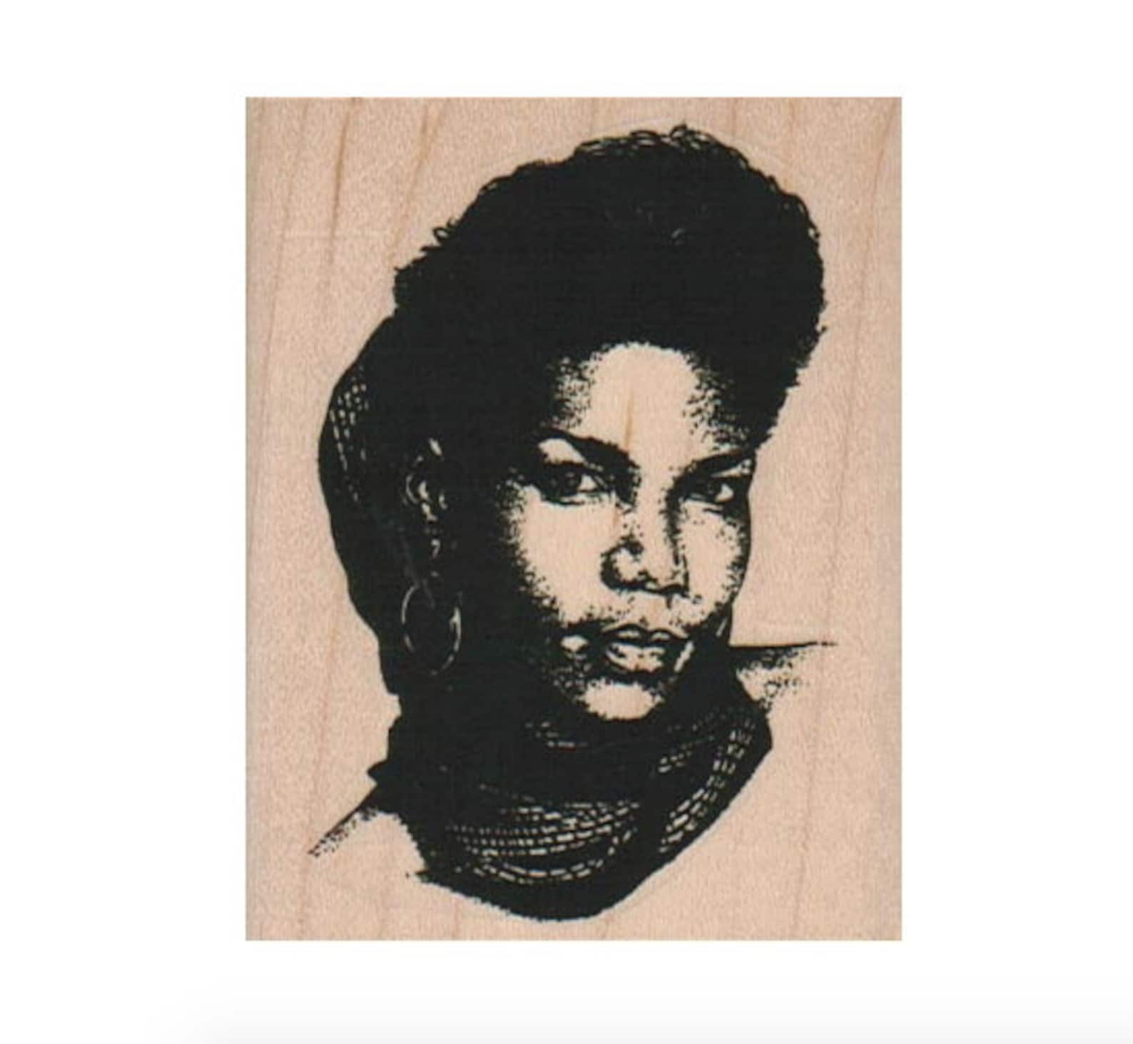 Black Woman Rubber Stamps African American Arms Covering Chest Etsy