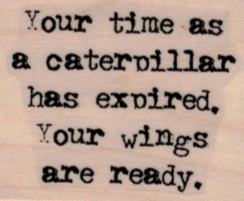 Alice in Wonderland rubber stamp 19585 your time as a caterpillar wings image 1