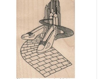 shoes wizard of oz  rubber stamp scrapbooking supplies number 15344 OZ TinMan and Scarecrow