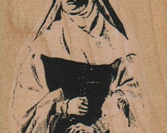 Rubber stamp Sister Rosary   nun Catholic   wood Mounted  scrapbooking supplies  4884