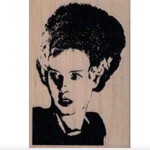 Rubber stamp horror movies bride of Frankenstein 19906 stamps Halloween gore woman image 1