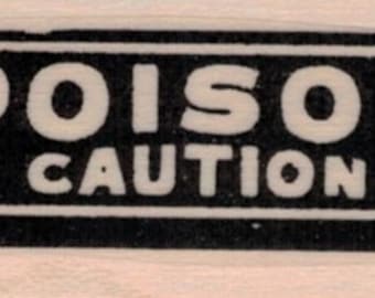 rubber stamp  Poison Caution Halloween  tattoo quote sayings  stamps  20423