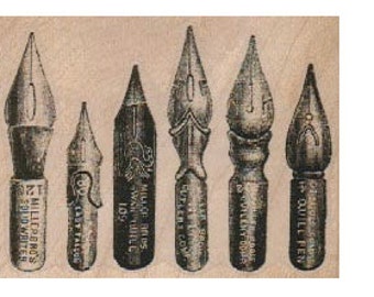 Rubber stamp Fountain  set of Pen ink nib tips   scrapbooking supplies 18792  holzstempel. xx