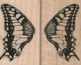 Butterfly Wing Set (2) Each   rubber stamps place cards gifts   wood mounted cling stamp or unmounted  number  10617 set of two stamps