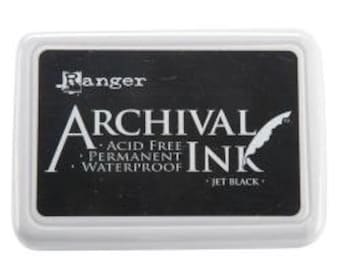 Ranger Archival Pad #0 Jet Black   Ink Pad  Black rubber stamp supplies scrapbooking  stamp