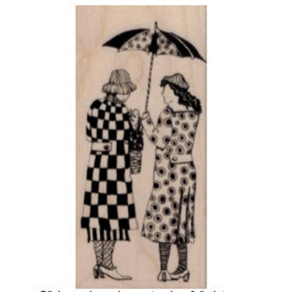 rubber stamp original sisters friends umbrella  zentangle  Mary Vogel Lozinak  tateam EUC team  19680