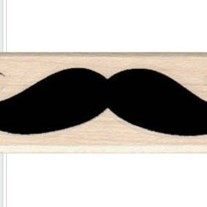 Mustache rubber stamp   Handlebar Moustache Large 1 x 2 3/4 inches  number 18126