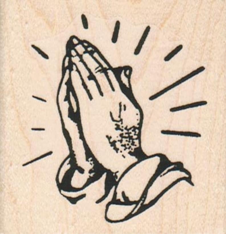 Praying Hands rubber stamps 14229 Catholic, religious stamp Christian pray hand image 1