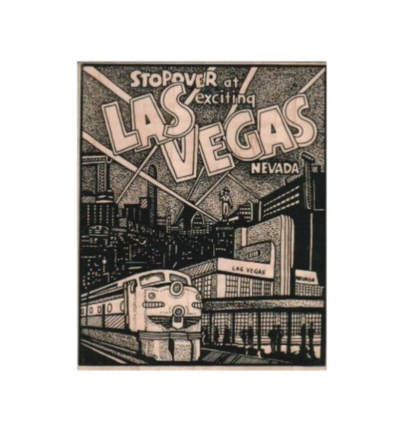 Rubber stamps Greetings From Las Vegas post card postage Etsy