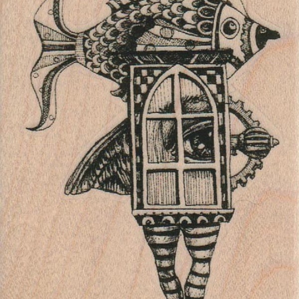steampunk collage   rubber stamp  whimsical  Rubber Stamp by Mary Vogel Lozinak  tateam EUC team  19357