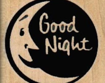 Good night moon rubber stamp scrapbooking supplies  no5720 wood mounted unmounted or cling stamp
