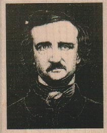 Halloween Rubber stamp   Edgar Allen Poe    cling stamp, wood mounted or unmounted stampscrapbooking supplies number 18268