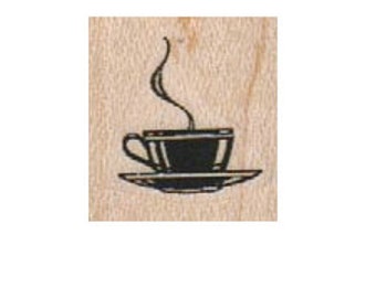 Dampfender Kaffeebecher Stempel Nummer 3576 unmontiert, Cling Stempel, Holzstempel Scrapbooking