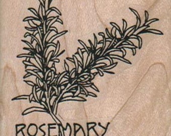 Rubber stamp  Rosemary herb cling stamp, unmounted or wood mounted stamp   number 1203   plant