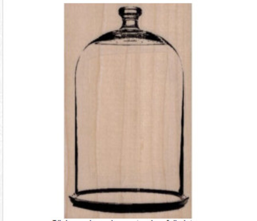 Rubber Stamp Bell Jar Large Glass Jar Victorian Stamping Craft Supplies
