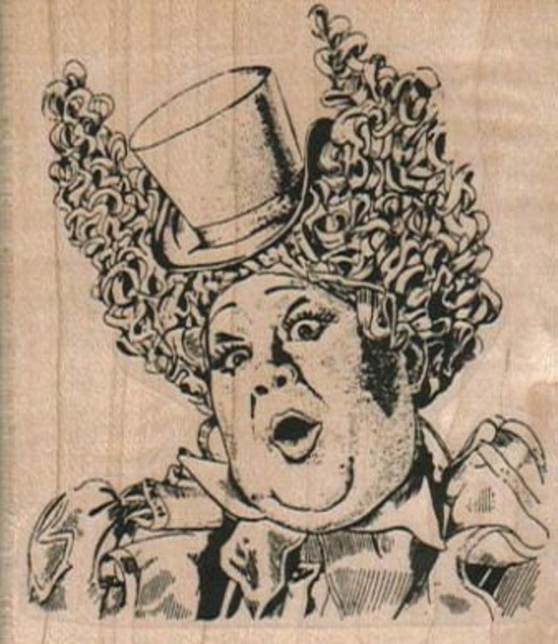 Jester Clown face circus stamp wood Mounted rubber stamp stamp number 2019