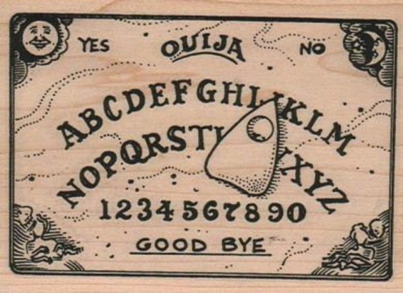 Large Halloween stamps    Ouija board rubber stamps   wood mounted cling stamp unmounted 2266