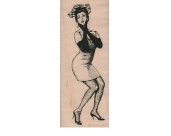 vrouw rubber stempels humor vrouw huisvrouw dame retro ongemonteerd hout vastklampen hout gemonteerde humor grappig