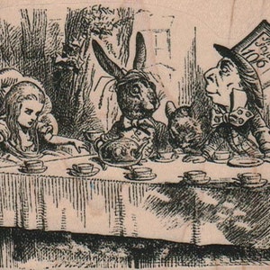 Mad Hatter tea party  rubber stamp   17190  alice in wonderland  wood mounted, unmounted, cling stamp