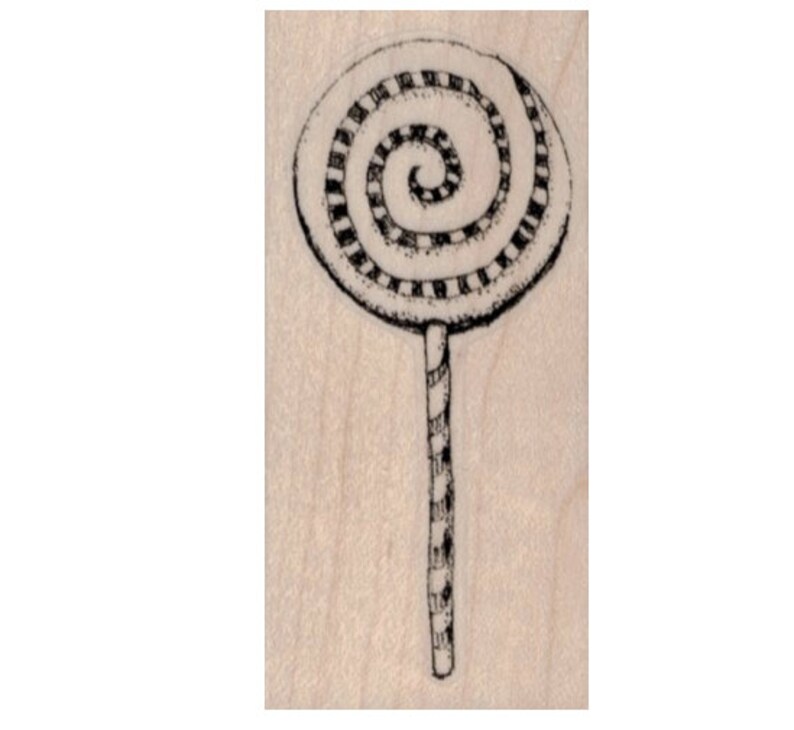 lollipop candy rubber stamp whimsical by Mary Vogel Lozinak tateam EUC team 19409 image 1