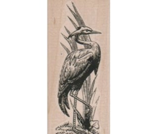 Sello de goma para pájaros Water Bird On One Foot suministros 1618 sello de madera montado, desmontado o adherido
