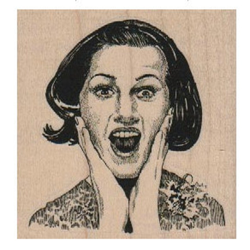 Jester Clown face circus stamp wood Mounted rubber stamp stamp number 2019