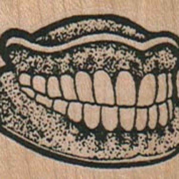 false  Teeth   rubber stamps place cards gifts  unmounted cling stamp or wood mounted 5673