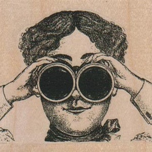 rubber stamp woman card making Steampunk victorian Binoculars Lady  rubber stamps   17170 craft supplies