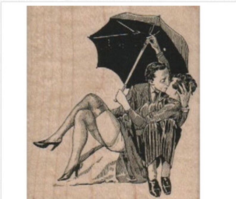 couple rubber stamps lovers kiss umbrella stamp stamping 17775 scrapbooking supplies