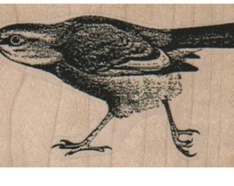 Pájaros sello madera Sello de goma montado número 16675