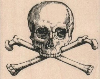 skull and cross bones pirate  rubber stampo Day of the Dead rubber stamps    unmounted  mounted cling stamp 14694