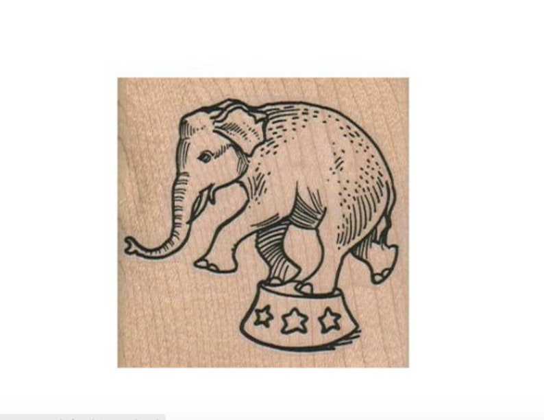 unmounted or cling stamp Circus Elephant Balancing rubber stamp craft stamp number 6648 mounting options wood mounted