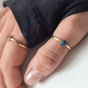 Edelstein Stapelringe Einfacher Edelsteinchen Stein Schmuck Gold Messing Ring Kombination Weihnachten Geschenk für Ehefrau Freundin Siralome