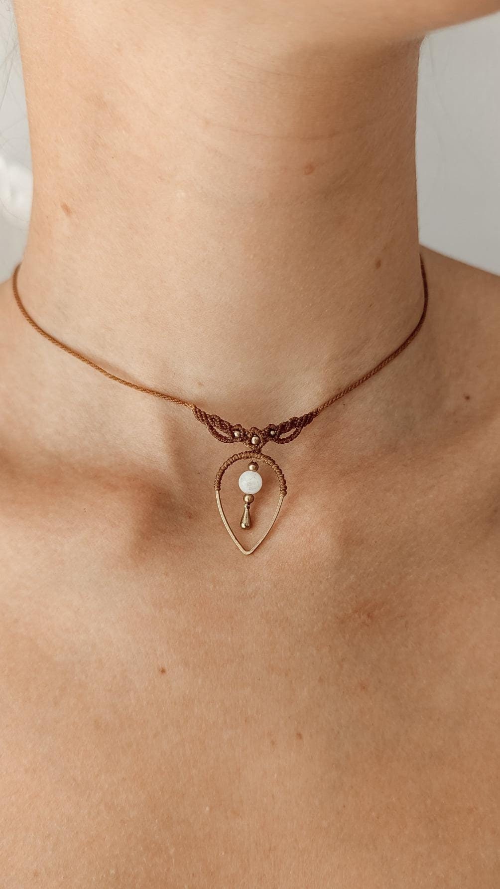 Elegant Gemstone Necklace 'Ava' Beautiful Boho Jewellery Customizable Brass Fairy Necklace Summer Beach Bohemian Jewelry Gift Siralome