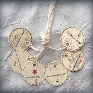 MICRO TAGS 70 Customized 1 inch Circle Tags perfect for jewelry and other small items image 2